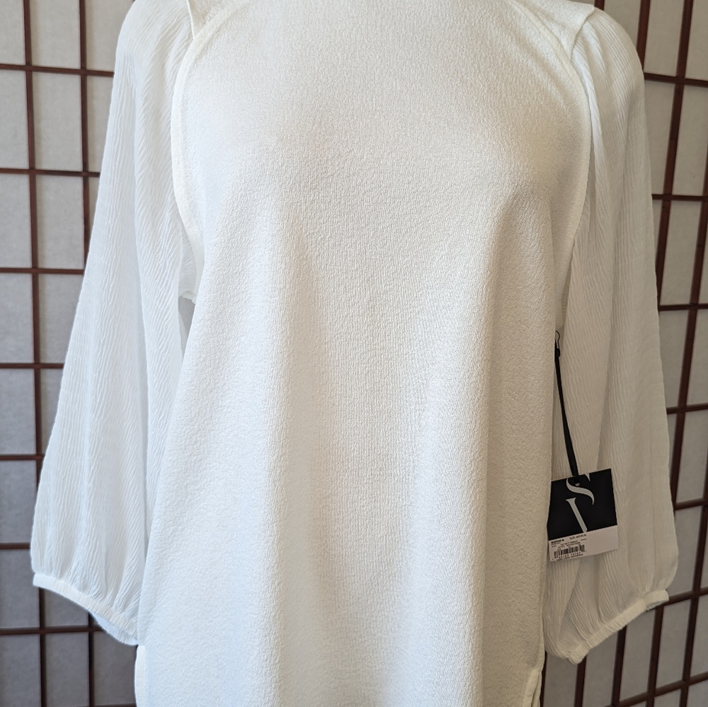 VERA WANG Women's White Long Sleeve Blouse, NWT